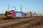 SBB Cargo 482 041-1 with an freight container train on 25. January 2009 at Niederschopfheim.