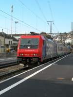 SBB Cargo Re 484 013 with CIS EC in Montreux. 
12.03.2006