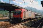 SBB Cargo/Cisalpino 484 016 stands at Domodossola with an EC to Geneva on 19 May 2006.