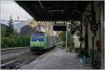 The BLS Re 485 001 and 008 in Varzo on the way to Domodossola.