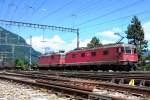 SBB 11666 just before Frutigen disturbs/visits/pays hommage to the BLS centenary on 30 June 2013.