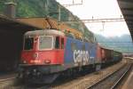 SBB Cargo 620 058 is about to bank a freight out off Erstfeld on 26 May 2007.
