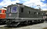 Re 6/6 No 11673 as exhibition-guest 100 years electric locomotives, Munich-Freimann, May 25th, 1979.