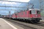 SBB 11679 leaves Erstfeld on a north bound intermodal train on 4 June 2014.