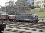 Re 6/6 No 11601 (one of two engines only with two box-parts) at Erstfeld, June 17th, 1980.