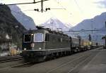 Re 6/6 No 11671 at Flelen with a HUPAC train, September 11th, 1980.