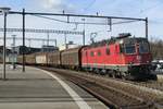 SBB 11625 speeds tyhrough Thun on 23 March 2017.