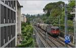 The SBB Re 620 023-2  Rupperswil  with a Cargo Train by Montreux.