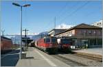 Sion Station with a Re 6/6 with a Cargo train.