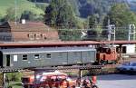 Te 2/2 with Post wagon at Wattwil, October 10th, 1983.