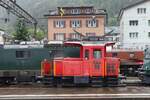 Dark, rainy and damp: the weather on 19 September at Erstfeld could be better during the first edition of the Gotthard Bahntage as little electric shunter Tem 277 proves here.