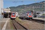 There is not very often a SBB ICN RABDe 500 on the Simlon-Line to see; here is a ICN a IR 90 service from Brig to Geneva Airport by his stop in Vevey. And the SBB RABe 511 102 is the S5 on the way to Aigle.

04.08.2022