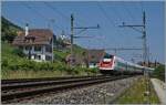 At Schafis, just before Ligerz, the double track of the Jura Foot Line ends from the west. An ICN heading towards Biel/Bienne is just passing this spot.

June 19, 2026