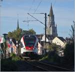 The SBB  Seehas  RABe 521 201 on the way to Engen in Konstanz. 

19.09.2019