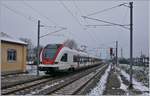 The SBB RABe 522 206 is leaving Grandvillars on his way to Meroux TGV.