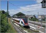 The SBB RABe 522 221 (and an other one) in Evian Les Bains.