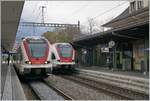 The SBB RABe 522 211 and RABe 522 205 in Grenchen Nord.