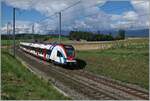 The SBB LEX RABe 522 215 by Satigny on the way to Geneva.