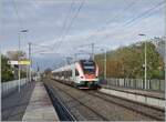 The SBB RABe Flirt 522 209, operating as TER 18169 (or RE56 18169 from Delle), arrives at Grandvillars station on its journey from Meroux to Biel/Bienne. Once again in the eventful history of the Delle - Belfort line, a new chapter will begin with th ...