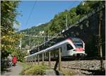 A SBB RABe 523 near Villeneuve.