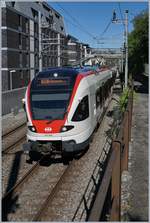 The SBB RABe 523 060 on thw way to Villeneuve by Montreux.