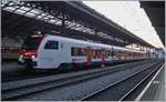 The new RER Flirt 3 RABe 523 106 on a S3 service in Lausanne.