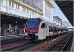 The new RER Flirt 3 RABe 523 109 on a test run in Lausanne.