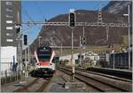 The local train service from Lausanne terminated since the last timetable change in Aigle instaad of Villeneuve.
The SBB RABe 523 013 is arriving at Aigle.

05.11.2021