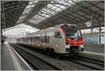 The SBB Flirt 3 RBDe 523 103 is the S4 to Allaman and this train is waiting in Lausanne his departure.