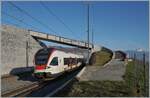 The SBB RABe 523 013 in Cully on the way to Lausanne.