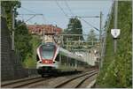 Two SBB RABe 523 by Burier on the way to Lausanne.