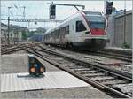 In Lausanne at dwarf signal 6B, SBB FLIRT 523 019 is on its way to Vallorbe as R3.

May 8, 2025