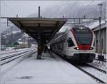 The SBB FFS Tilo RABe 524 103 from Erstfeld to Lugano by his stop in Airolo.