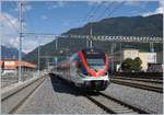 The TRILO RABe 524 204 and an other one on the way to Bellinzona in Giubiasco.