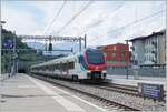 The SBB TILO RABe 524 301 is arriving at Bellinzona.