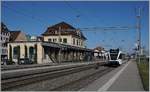 The SBB THURBO GTW RABe 526 729-9  Kanton Aargau  on the way to St. Margrethen by his stop in Rheineck. 

23.03.2021