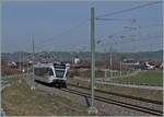 The SBB Thurbo GTW RABe 526 733-1 on the way to Schaffhausen by Neunkirch.