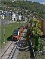 The SOB RABe 526 218 Locarno to Zürich between Minusio and Tenero    26.04.2013