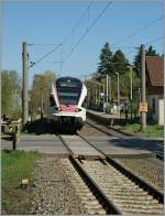 A  Seehas  is arriving at Singen Landesgartenschau Station. 
07.04.2011