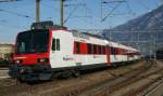 SBB/TMR RBDe 4/4  Domino  in the test driving in Martigny.
25.02.2009