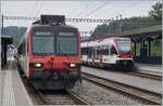Koblenz: A SBB RBDe 560 to Baden and in the background the GTW RABe 520 009 to Bülach.