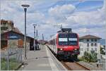 A SBB Trans Alp RBDe 560 in Le Bouvert is waiting his departure to Brig.