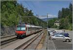A SBB RBDe 560  Domino  is leaving Gänsbrunnen on the way to Moutier. 

05.0.2023
