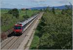 A SBB SBB RBDe 562 wiht his RE 18124 on the way from Neuchatel to Frasne near La Rivière-Drugeon.