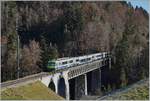 The BLS RBDe 565 735 on the way to Spiez on the Bunschenbach Viadukt. 

25.11.2020