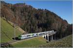 A BLS RBDe 5656 RE is by Weissenburg on the way from Zweisimmen to Interlaken Ost.