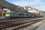 BLS 731 stands at Zweisimmen on 1 January 2024.