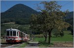 AOMC BDe 4/4 102 an Bt 132 by Villy on the way to Aigle.
26.08.2016