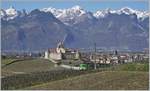 The ASD BDe 4/4 401 and 402 on the way to Les Diablerets in the vineyard over Aigle.

30.03.2021