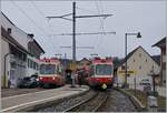 The WB BDe 4/4 16 and 13 wiht his local services to Waldenburg and Liestal in Hölstein.